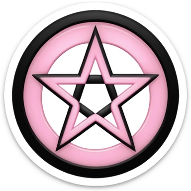 Light pink pentacle with black spiderwebs background sticker