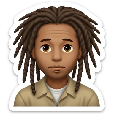 Black man with dreads and a clean shave puckering his lips and closing his eyes sticker