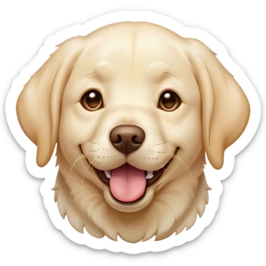 Cinematic Cute Yawning Cream Labrador Portrait Emoji, Head tilted slightly with a dramatic, wide-open yawn, showcasing a smooth cream Fur with a subtle shimmer, floppy ears slightly drooping, round warm eyes barely open in drowsy contentment, Simplified yet irresistibly adorable features, highly detailed, glowing with a soft, cozy glow, high shine, relaxed yet expressive, stylized with a touch of whimsy, bright and endearing, soft glowing outline, capturing the essence of a sleepy yet affectionate companion, so drowsy it feels like it could stretch out of the screen and curl up for a nap! sticker