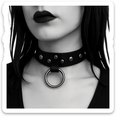 only goth black white choker , remove background  sticker