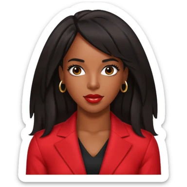 Kelly Rowland black hair, red outfit sticker