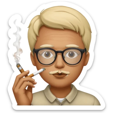 Face with glasses smoking a joint sticker