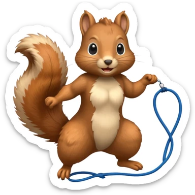 Squirrel playing jump rope sticker
