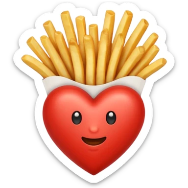 French fries in heart shape sticker