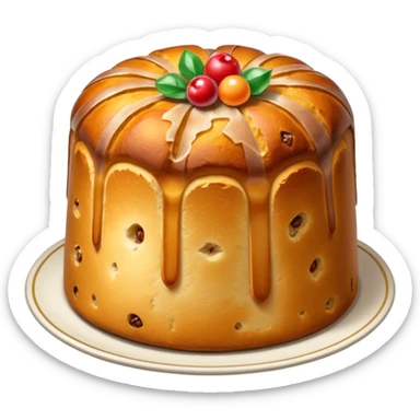 Italian pannetone on plate sticker