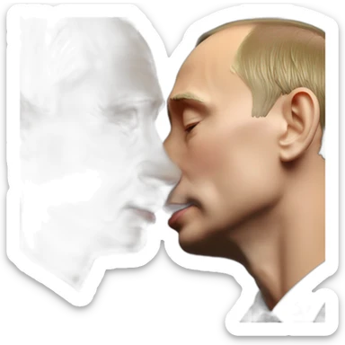 Vladimir Putin and Zelensky kiss sticker