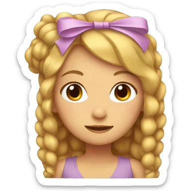 girl with bow in hair sticker