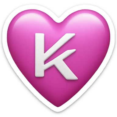 Heart with letter k in the middle  sticker