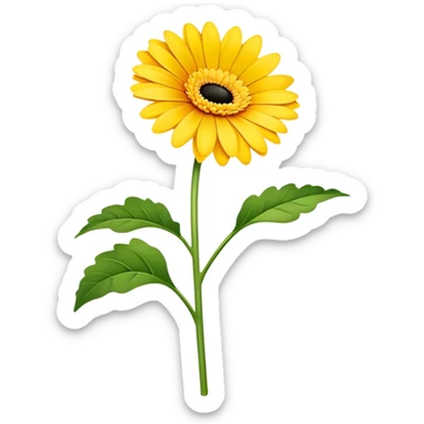 single Sunshine Yellow Gerbera Daisy
, straight stem sticker