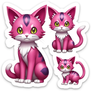 Liepard-Skitty-Delcatty-Pokémon-Fakémon-hybrid-creature (full body) sticker