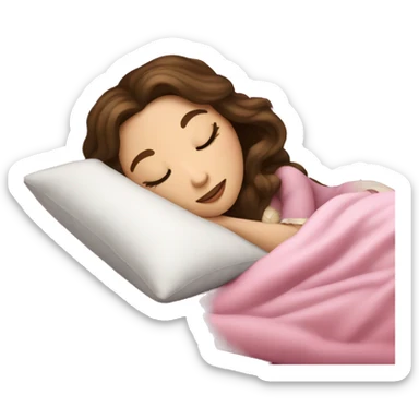 sleeping beauty brunette white girl with a silk pillow sticker
