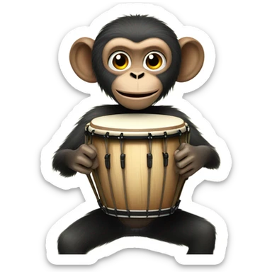 Monkey with bongos sticker