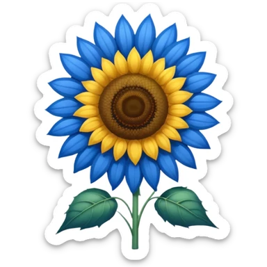 full blue sunflower sticker