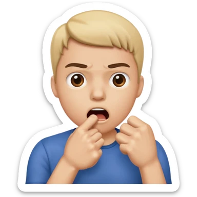 A person that is shocked/ suprised and has their hand in a fist over their mouth sticker