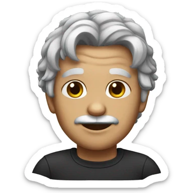 old black cat with a bit of grey hair sticker