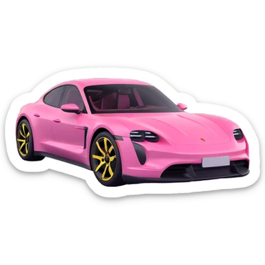 pink porsche taycan electric sports car sticker