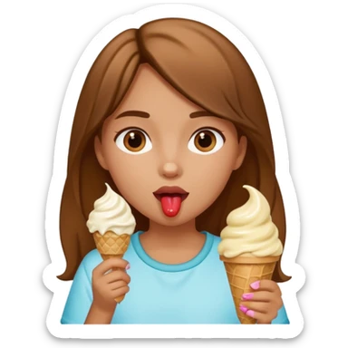 Niña comiendo helado sticker