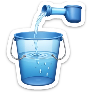 a bucket being poured out sticker