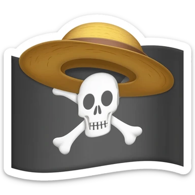 Straw hat pirates flag emoji sticker
