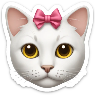 Cat with bow on it head sticker