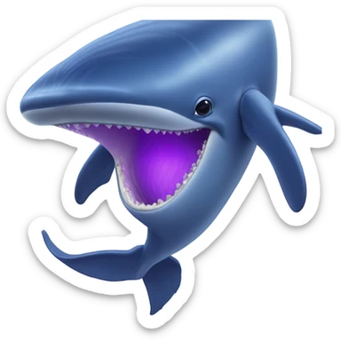 Blue whale purple, open mouth sticker