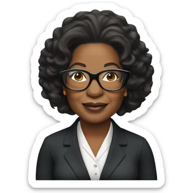 oprah winfrey with glasses sticker