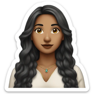 Indian woman with nose stud long hair sticker