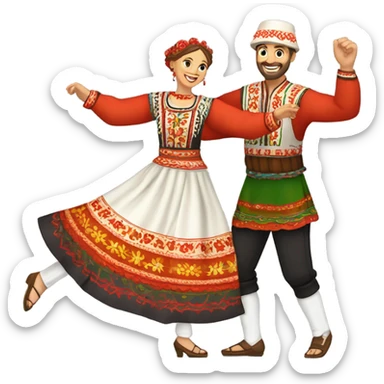 Bulgarian horo couple dance sticker
