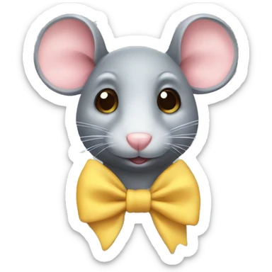 Rat with girly bow sticker