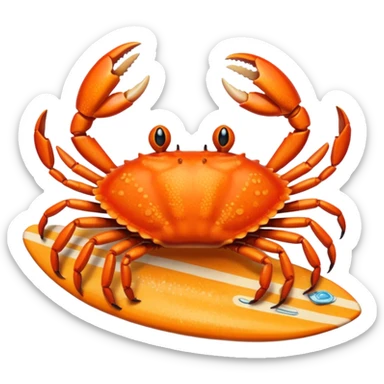 Surfing crab sticker