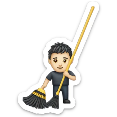 Ian Huntley with a mop sticker