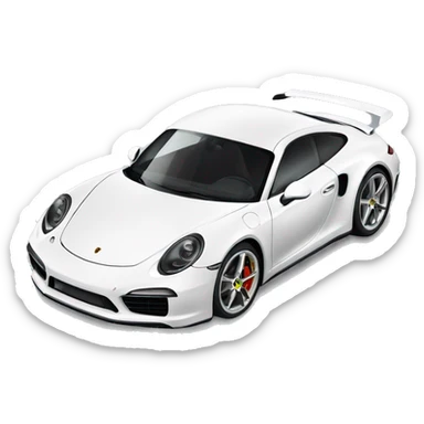 Porsche sports scar white/silver sticker