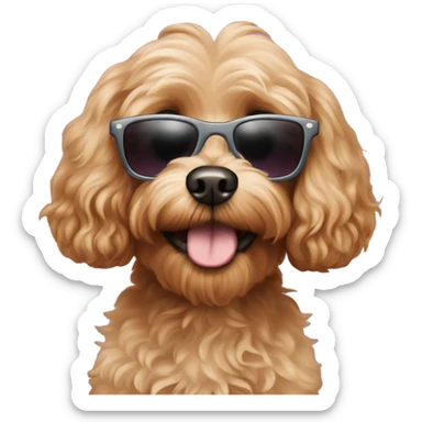 cavapoo with sunglasses sticker