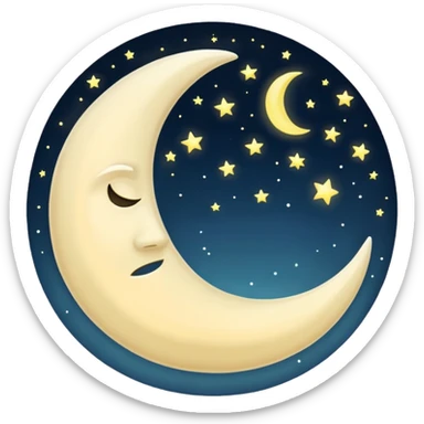 half moon sticker