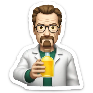 walter white with bottle of vodka in hands sticker