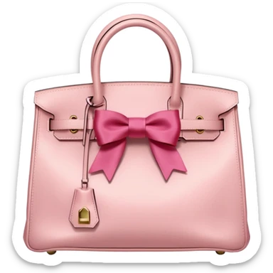light pink birkin bag with bow sticker