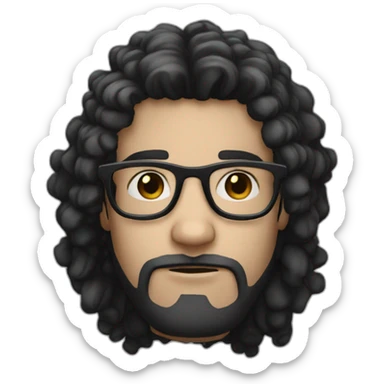 hopeless white skin and black Sparse hair man with glasses sticker