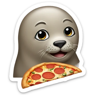 seal with pizza sticker