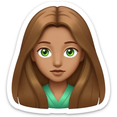 Light Brown skin light brown hair light green eyes with long silky hair  sticker