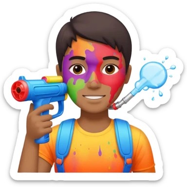Holi, Water gun, sticker