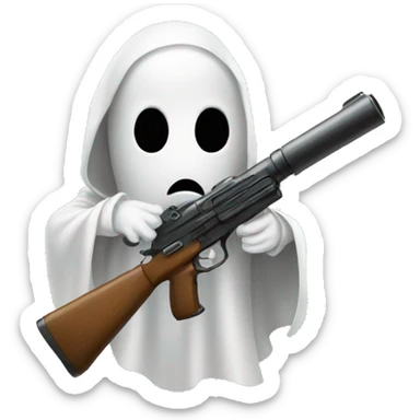 Ghost with gun sticker