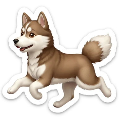 a husky dog running towards the left sticker