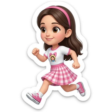 Chica cute rosita corriendo  sticker