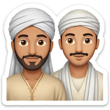 5 bestfriends: 1 Moroccan man, 1 Arab man, 1 Iranian girl, 1 Indian girl, 1 black man sticker