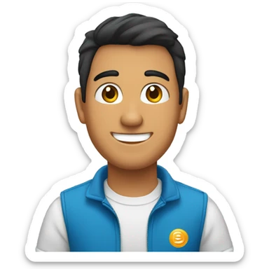 Un señor latino joven y con sonrisa sticker