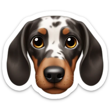 Dachshund black and brown marble sticker