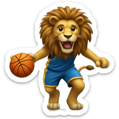 Lion playing basketball  sticker