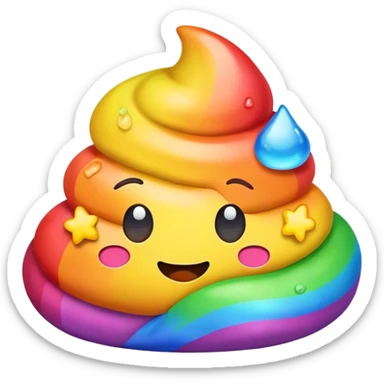 Rainbow poop color full *Old Emojis* sticker