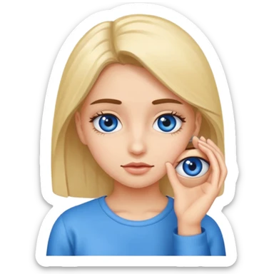 niñoadolescente de ojos azules besandose con una chica sticker