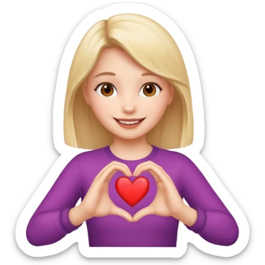 Heart hand girl  sticker